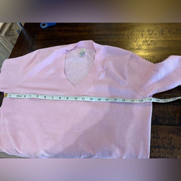 A New Day Heathered Pink Fine Gauge V-neck Sweater - Size Extra Small - Picture 5 of 7